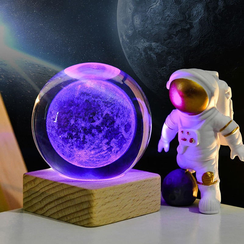 HeZhiNing Crystal Ball Night Light Creative Night Scene Astronomy 3D