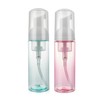 uvbws 2Pack 2oz Foam Pump Bottle, Leak Proof Travel Size, Plastic Transparent refillable Foam soap Dispenser for Hand Washing, Shampoo, Eyelash Cleaner - Portable Rich Foam (Pink, Green)