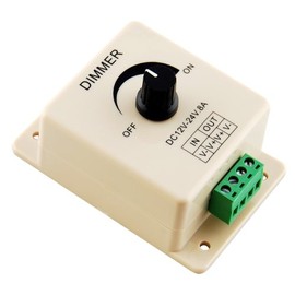 Manual Dimmer Switch for LED Strip Light, 12V 8A Mountable with Terminals