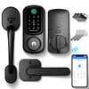 Keyless Entry Door Lock Deadbolt with Handle Set, Smart Front