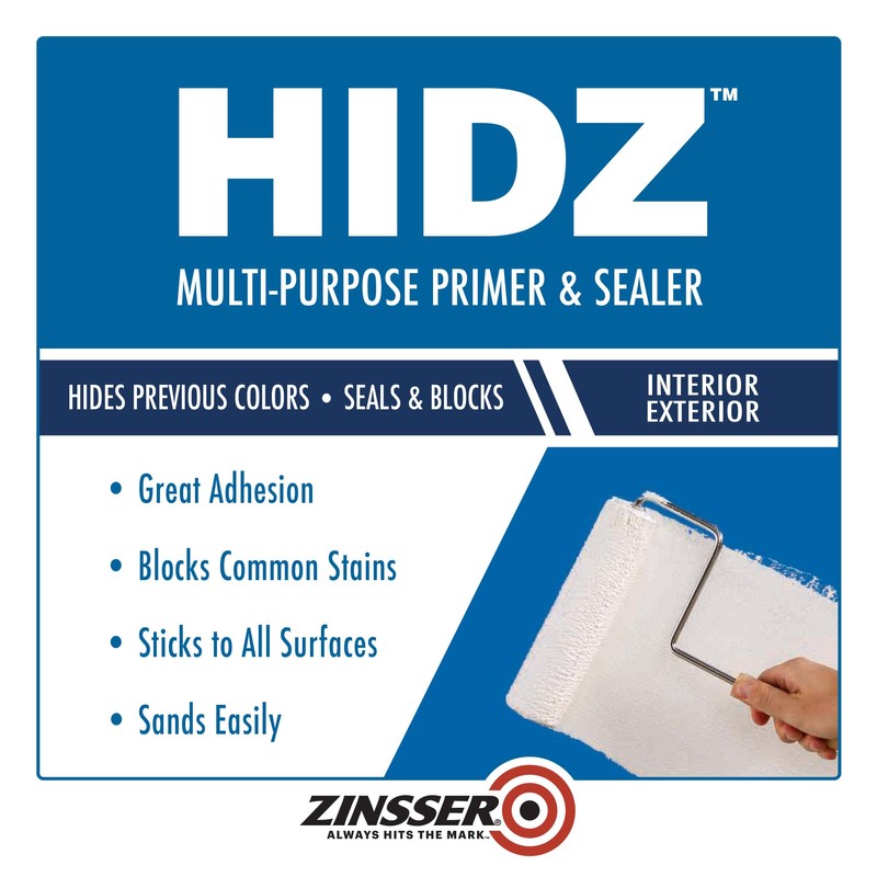 Zinsser 373693 HIDZ Multi-Purpose Primer and Sealer, Quart, Flat White