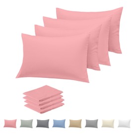 Rohi Microfibre Pink Pillowcases 4 Pack – Ultra Soft & Smooth Pillow Covers with Envelope Closure – Fade Resistant & Breathable Pillow Cases – Standard Size (50x75 cm)