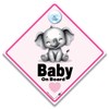 Baby on Board Car Sign with Suction Cup, Baby Elephant