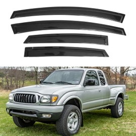IG Window Visor for Toyota Tacoma Extended Cab 1995-2004, Rain Guard Tape-On Extra Durable Side Vent Window Deflector, 1995 1996 1997 1998 1999 2000 2001 2002 2003 2004 (Extended Cab Only)