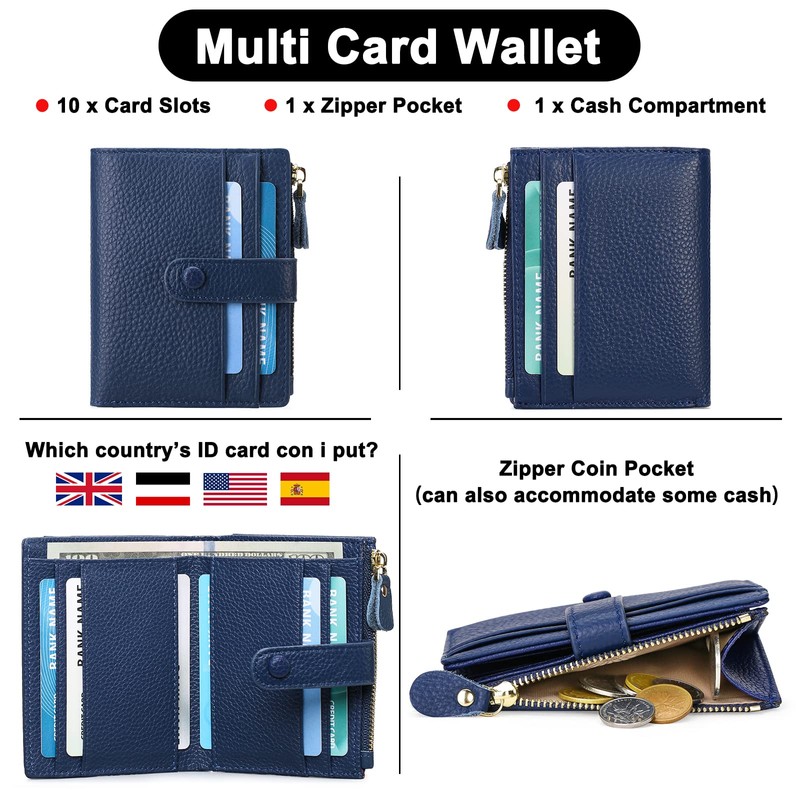 FALAN MULE Small Wallets for Women RFID Blocking Slim Bifold