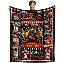 TAPBASE Firefighter Blanket Fireman Gifts for Firefighters Men Graduation,Fire Fighter Accessories Stuff Practitioner Throw Blankets,Firefighter Gifts for Men New Firefighters Firewoman 50"X40"