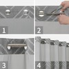 eachope Extra Long Grey No Hook Shower Curtain with Snap-in