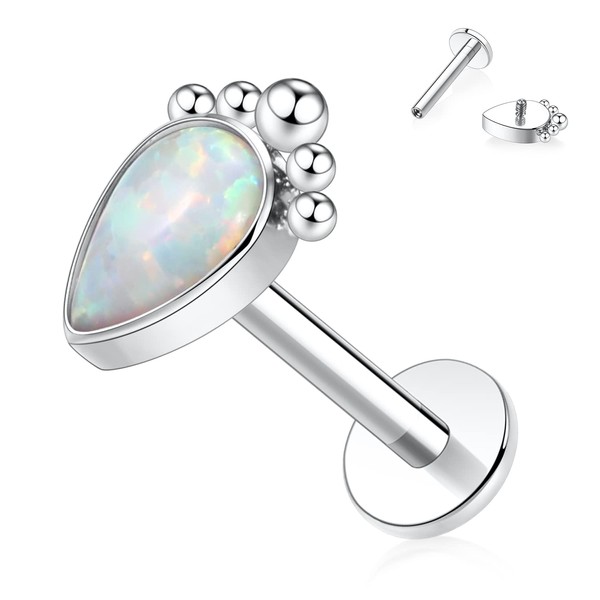 Internally Threaded Labret Earrings Titanium Labret Studs 16G Flat Back