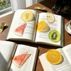 アクリル製 フルーツしおり 透明&可愛い 果物モチーフ ブックマーク 本・読書・手帳に おしゃれなギフト 卒業・誕生日・就職・母の日・父の日・記念品・ノベルティに人気 (スイカ/バナナ/半分のりんご/イチジク