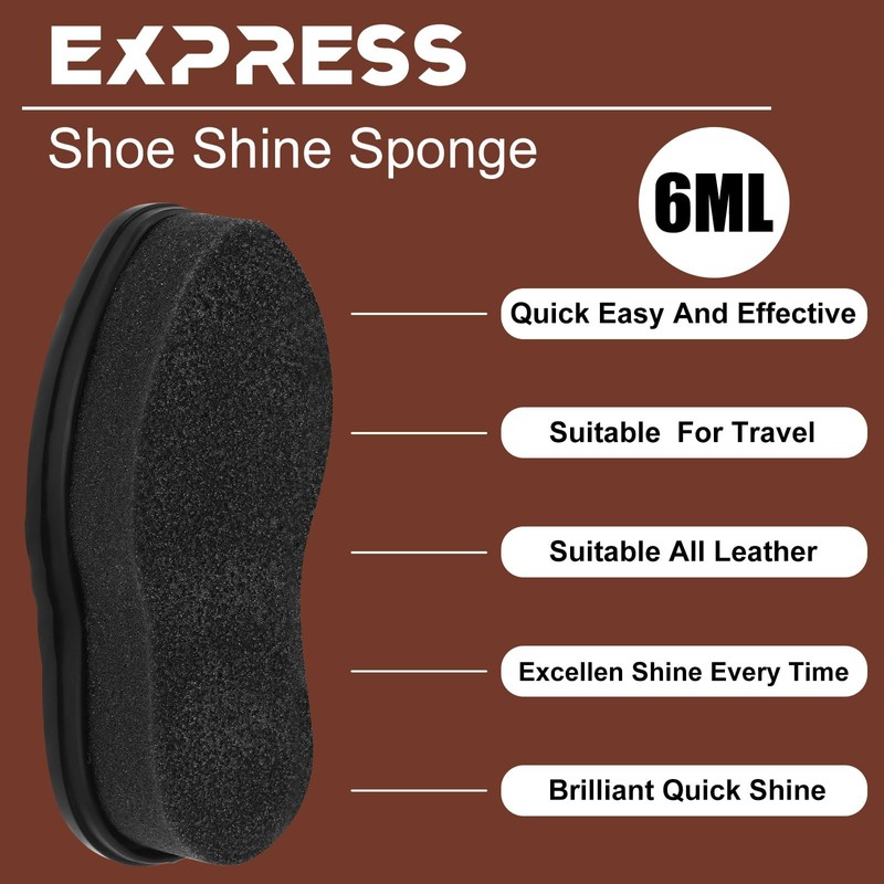 Loopeer 6 Pcs Neutral Shoe Shine Sponge for Shoes Instant