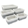 5 Pack Wicker Nesting Baskets with Cloth Lining for Pantry