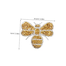 Gatuida 4pcs Bee Rhinestone Iron Patches Stylish Glitter Patches for Clothes Shoes Bags Easy Application Durable Design for DIY Decoration