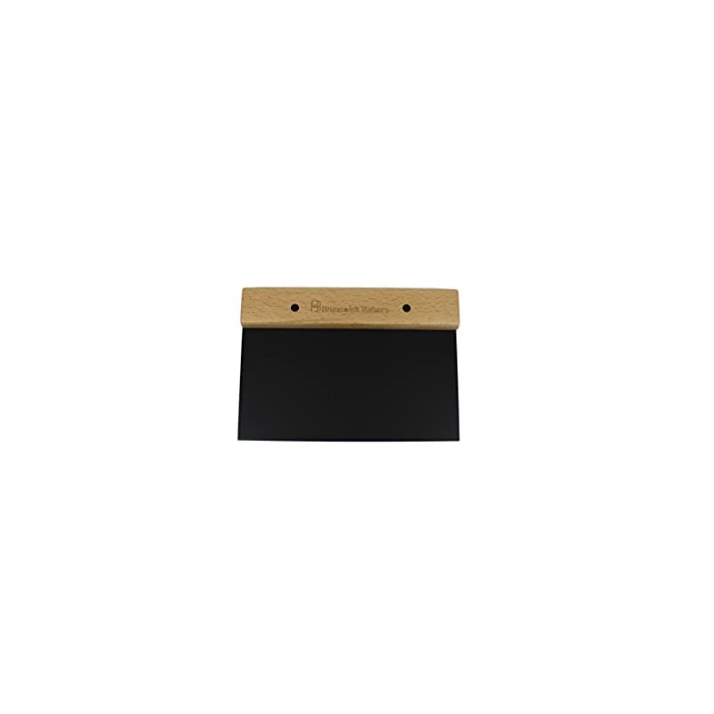 Brunswick Bakers Stainless Steel Dough Scraper with Wooden Handle, Black