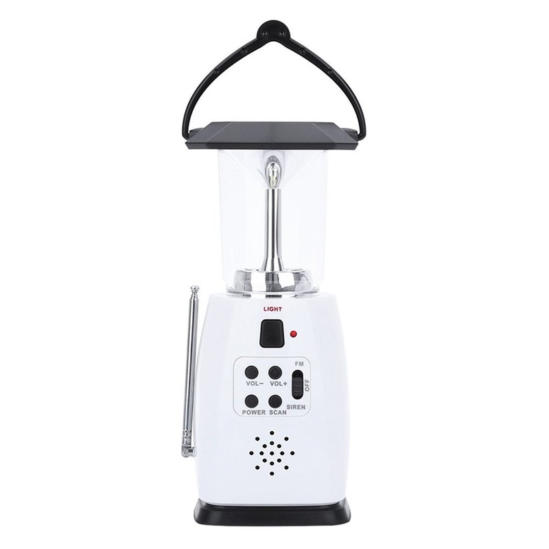 Portable Hand Crank 8 LED Lanterns Flash Light with Radio
