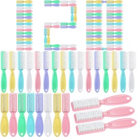 Mifoci 120 Pcs Handle Grip Nail Brush for Cleaning Fingernails Cleaner Scrub Brush Bulk Hand Cleaning Brushes Soft Stiff Bristles Pedicure Manicure Tools for Nail and Toe (Macaron Color)