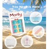 Morily Solid Blue Press on Toenails for Women, 24 Pcs