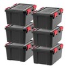 IRIS USA WeatherPro 19 Qt Storage Bins with Lids, 6