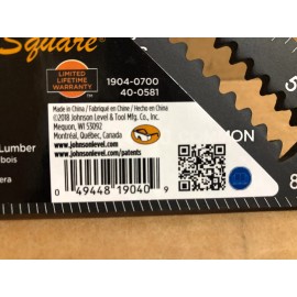 Johnson 7" Laser Etched Rafter Square no.1904-0700 **