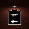 California Rolls Black Sign Arrow Left Aluminum Composite Sign 20
