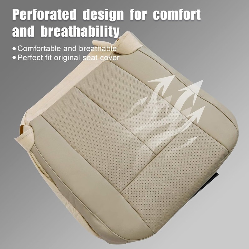 GXARTS Driver and Passenger Side Bottom Replacement Leather Seat Cover