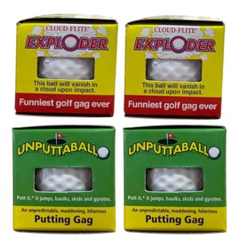 Trick Golfball Company Lot 4 Exploding Unputtaball Trick Golf Balls Practical Joke Wobble Gag Prank Fun