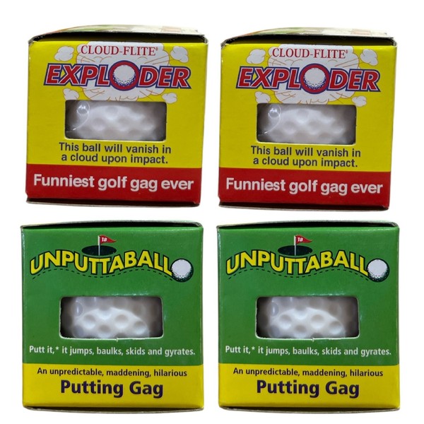 Trick Golfball Company Lot 4 Exploding Unputtaball Trick Golf Balls