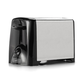 Dominion 2-Slice Toaster with Shade Control, Slide-Out Crumb Tray, Auto-Shutoff, Toast Lift, Brushed Stainless Steel/Black