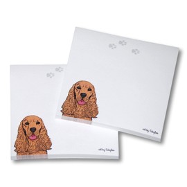 Cocker Spaniel Sticky Notes Notepad - Brown - 100 Sheets