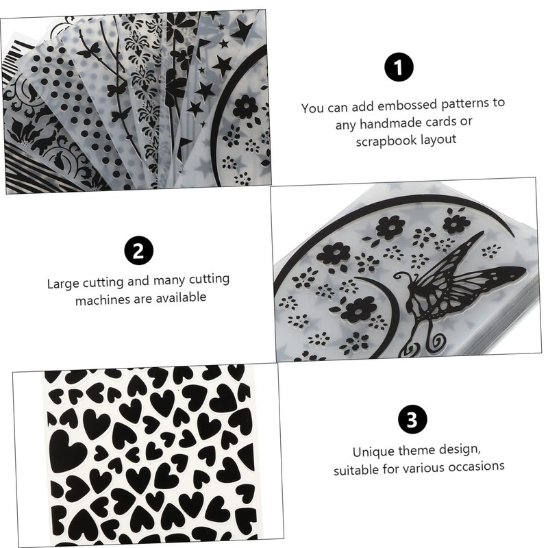 OSALADI 10pcs Plastic Embossing Folders for DIY Card Making Scrapbooking