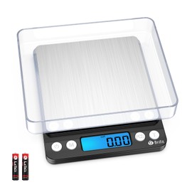LOFICOPER Digitale Feinwaage, 500g/0,01g Digitale Küchenwaage mit 6 Einheiten, LCD Bildschirm, PCS-Funktion, Professionelle Electronische Waage für Kaffee, Schmuck - Schwarz