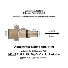 M&M Smartek Pressure Washer Adaptor 1/4 Inch Internal Thread to Bayonet Adapter for Nilfisk, Kew, Stihl, Alto Hobby, Kinzo, Sistema