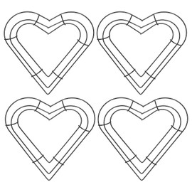 PATIKIL 8 Inch Christmas Wire Wreath Frame, 4 Pcs Metal Heart Shape Dream Catcher Rings Macrame Wreath Floral Hoop for Home Car DIY Craft Wedding Wall Hanging Decorations, Black