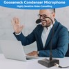 Gooseneck Condenser Microphone, 6.35mm Wired Microphone with Mute Button Desktop