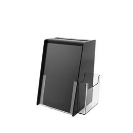 Marketing Holders 5 1/2âW x 8 1/2âH Lockable Ballot Box With Brochure Pocket Pack Of 1 Counter Top Elections Tri Fold Acrylic Donation Fundraiser Bin Security Lock Literature Sign Holder Collections