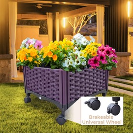 Dawot Raised Garden Bed on Wheels Raised Beds for Gardening Indoor and Outdoor Plants, Ideal for Flowers, Vegetables, Fruits, and Herbs