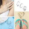 LEEQBCR 5 Pcs Sterling Silver Toe Ring Ladies Open Adjustable