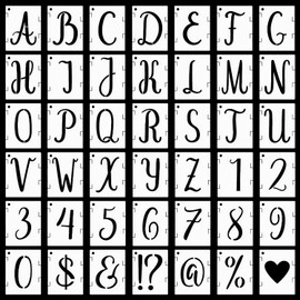 4 Inch Letter Stencils, 42 Pieces, Reusable Letter and Number Stencils, Interlocking Alphabet Templates for Painting Wood, Walls, Fabric, Stones and Chalkboards