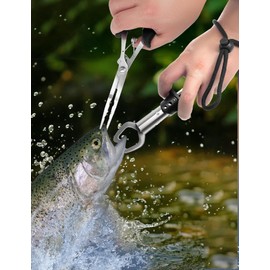 Oujisei Fishing Gear 5 pcs Fishing Accessories for Saltwater/Freshwater Stainless Steel Fishing Equipment for Men/Angler/Fisherman/Dad/Grandpa