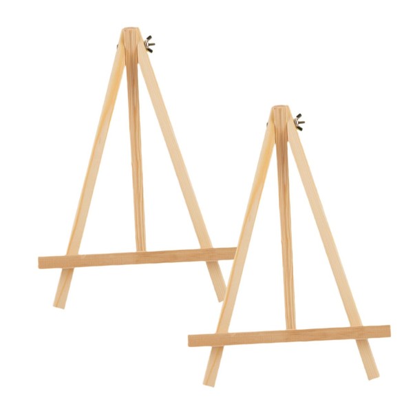 DOITOOL 2Pcs Wooden Mini Easels Small Art Display Stands for