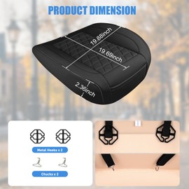 Nilight Car Seat Cushion Cover Black Leather Front Seats Waterproof Anti-Slip with Storage Bag Wraps Bottom Fits Cars Sedan Van SUV Truck