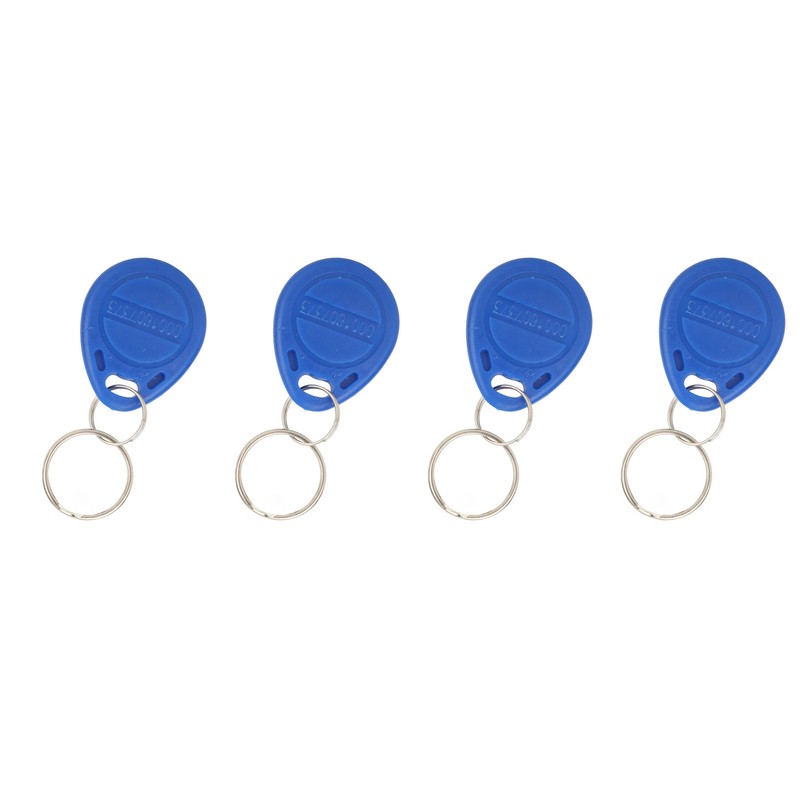 100 Pcs Blue Keychains RFID Proximity Card Key for Access
