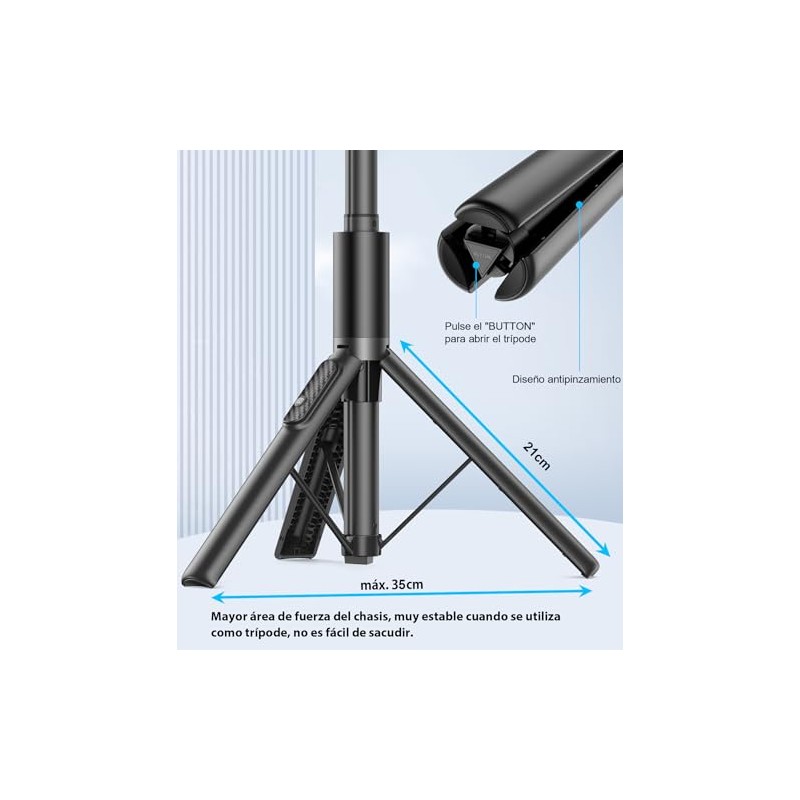 Gahenwo Tripie para Celular de 170 cm Selfie Stick Aluminio