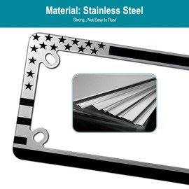 Aootf Motorcycle License Plate Frame, American Flag Motorcycle Tag Plate Holder Bracket with Screws Nuts Caps for Moto Moped Motorbike Scooter Bike Mount