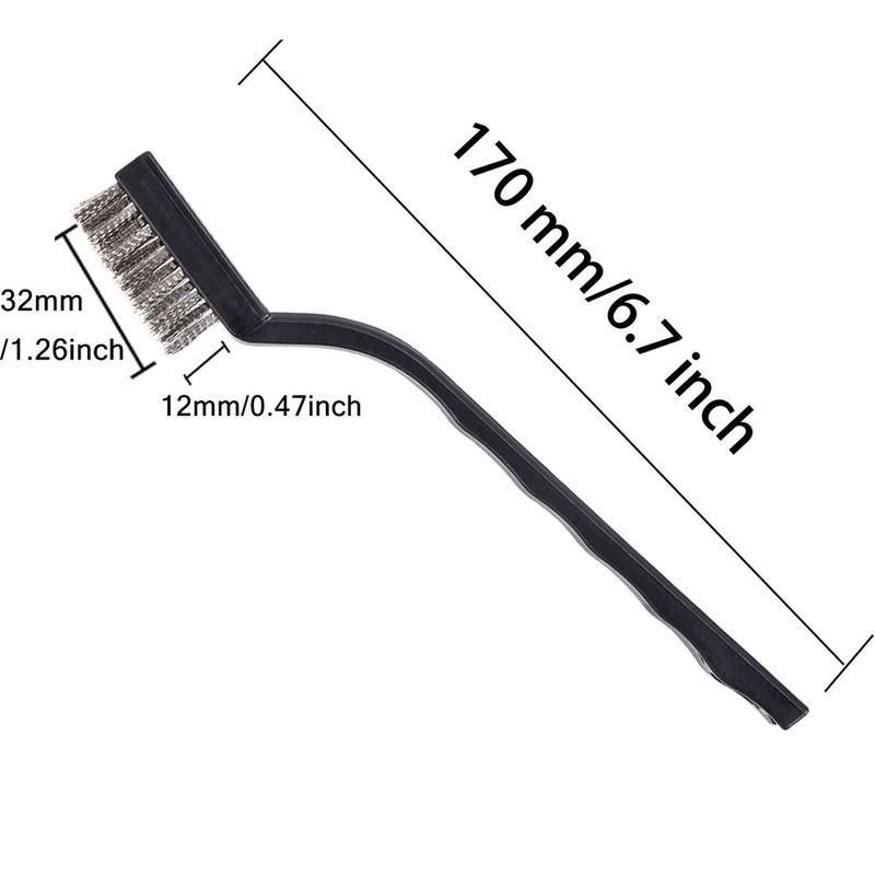 30PCS Mini Wire Brush Stainless Steel Brush,Curved Handle Masonry Brush