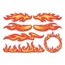 A4 Sticker Sheet Flames Vinyl Stickers - Fire Cool Vehicle Car Bike Speed Motorbike Men Hobbies Hobby Scrapbooking Journal Decor Gift #82187