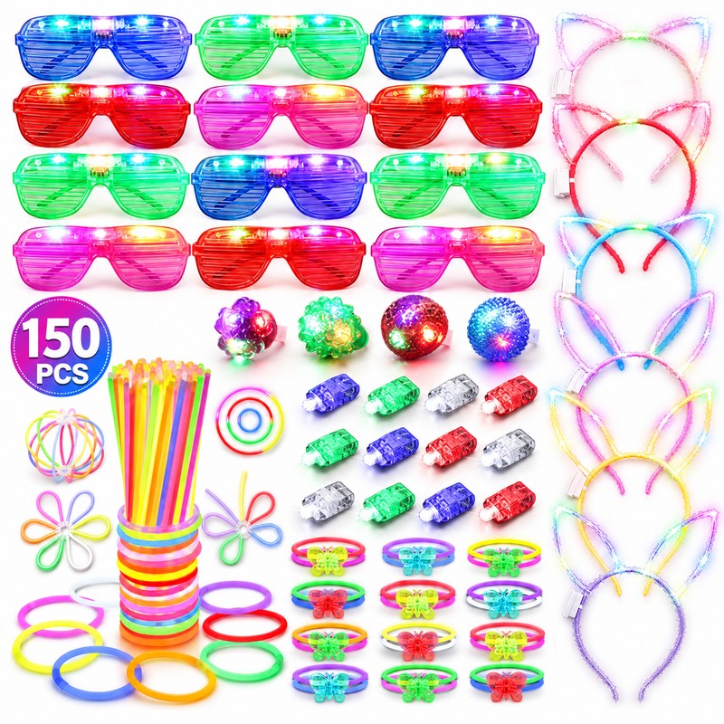 150-Piece Glow Party Favor Set for Night Events – Light