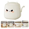 Sosoport Cute Mini Desktop Trash Can with Lid Adorable Wastebasket
