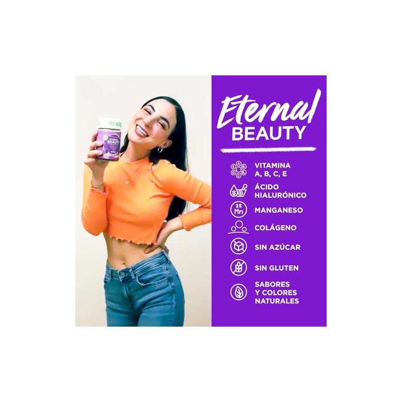 Multivitamnico Colgeno Eternal Beauty, Gomitas, Para una Piel Saludable, Sabor