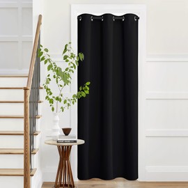 NICETOWN Door Curtain for Doorway Privacy,Curtains 95 Inch Length,Room Divider Curtain Cover,Blackout Doorway Curtain Temporary Insulated Closet Curtain for Bedroom, Black, 42" Wide, 1 Panel