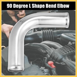 REPAIROCK OD 2" 51mm Leg Length 4" 100mm Aluminum Alloy Tube Intercooler Pipe 90 Degree Bend Elbow Air Intake Tube Silver Tone for Car Auto Replacement Parts